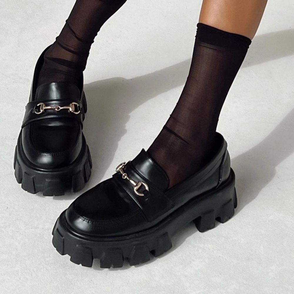 Princess Polly Penny Lane Loafers Black